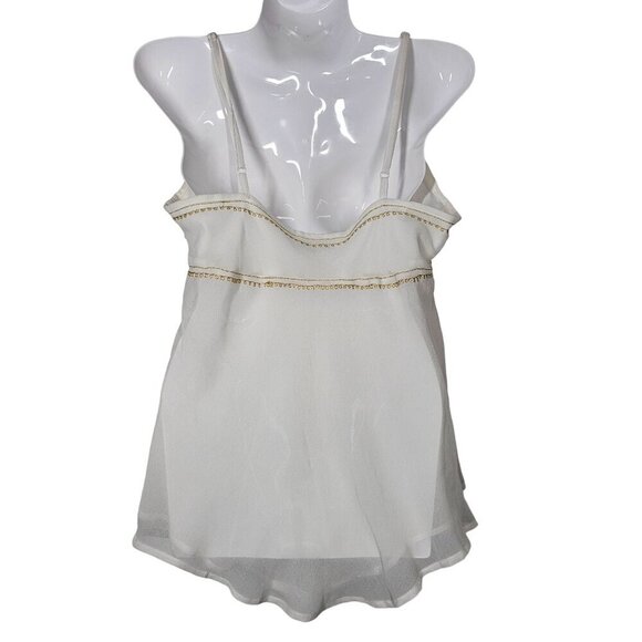 Vintage Layered Cami Top Embroidered Y2K The Original White Gold Womens L - Picture 2 of 7